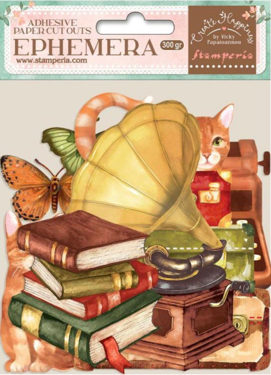 Stamperia Adhesive Ephemera - Create Happiness Cats & Accessories